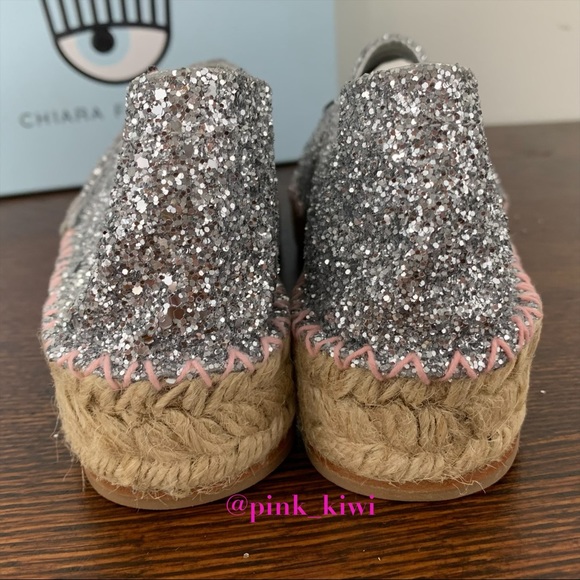 ⬇️REDUCED❗️ Chiara Ferragni Contrast Stitching Glitter Espadrille - Picture 9 of 10